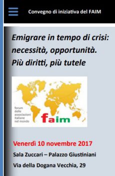 FAIM - Convegno sulla Nuova Emigrazione 2017