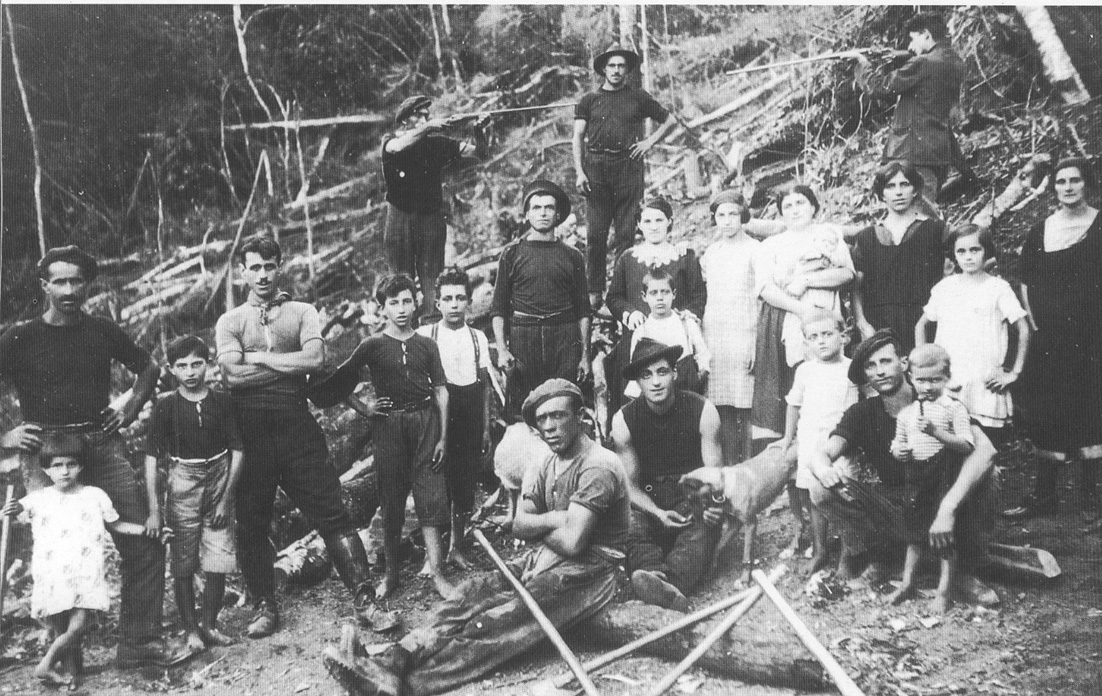 1928 - Mato grosso (Brasile) - Gruppo di boscaioli e carbonai di Gavinana (Pistoia)