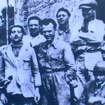 1928 - Nizza (Francia) - Gruppo di muratori composta da emigrati esuli antifascisti umbri con al centro Sandro Pertini che lavorava nella piccola ditta