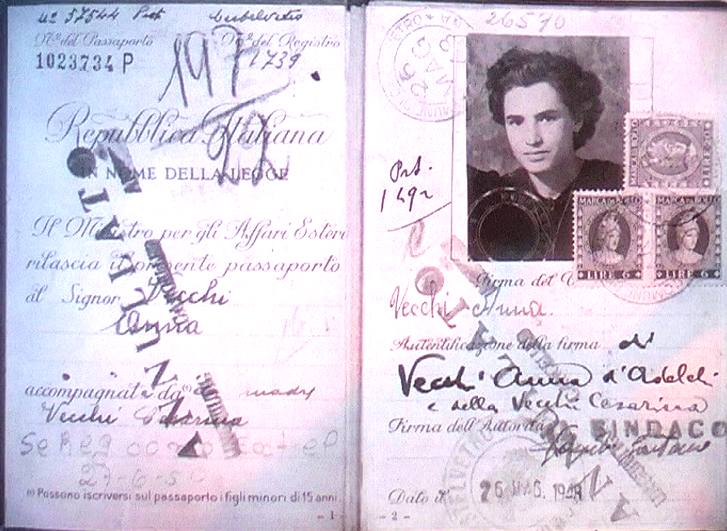 1948 - Passaporto di emigrante emiliana
